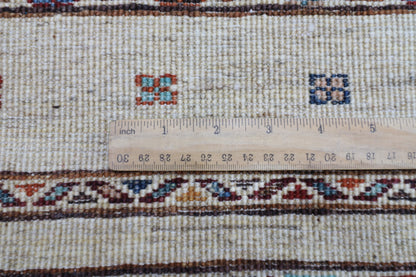 82 x 300 cm | Khorjun Beige Afghan Hand Knotted Runner