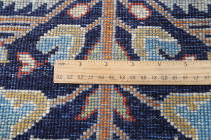 204 x 298 cm | Floral Navy Blue Afghan Veg Dye Wool carpet