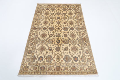 125 x 185 cm | Floral Beige Afghan Veg Dye Wool carpet