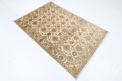 125 x 185 cm | Floral Beige Afghan Veg Dye Wool carpet