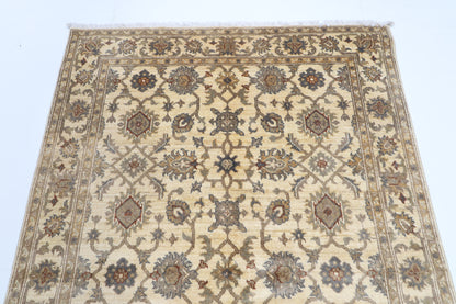 125 x 185 cm | Floral Beige Afghan Veg Dye Wool carpet