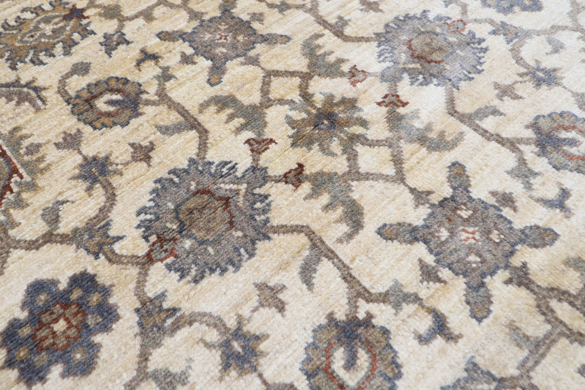 125 x 185 cm | Floral Beige Afghan Veg Dye Wool carpet