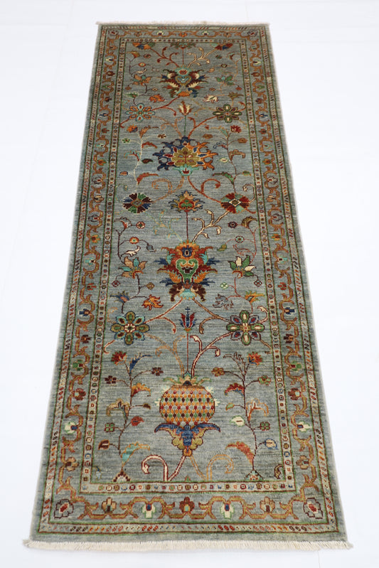 75 x 197 cm | Sultani Blueish Grey Afghan Hand Knotted Runner