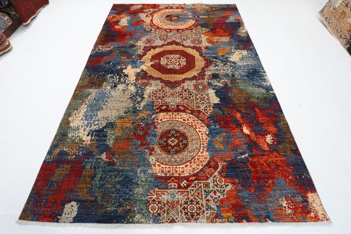 198 x 294 cm | Abstract Afghan Veg Dye Wool carpet