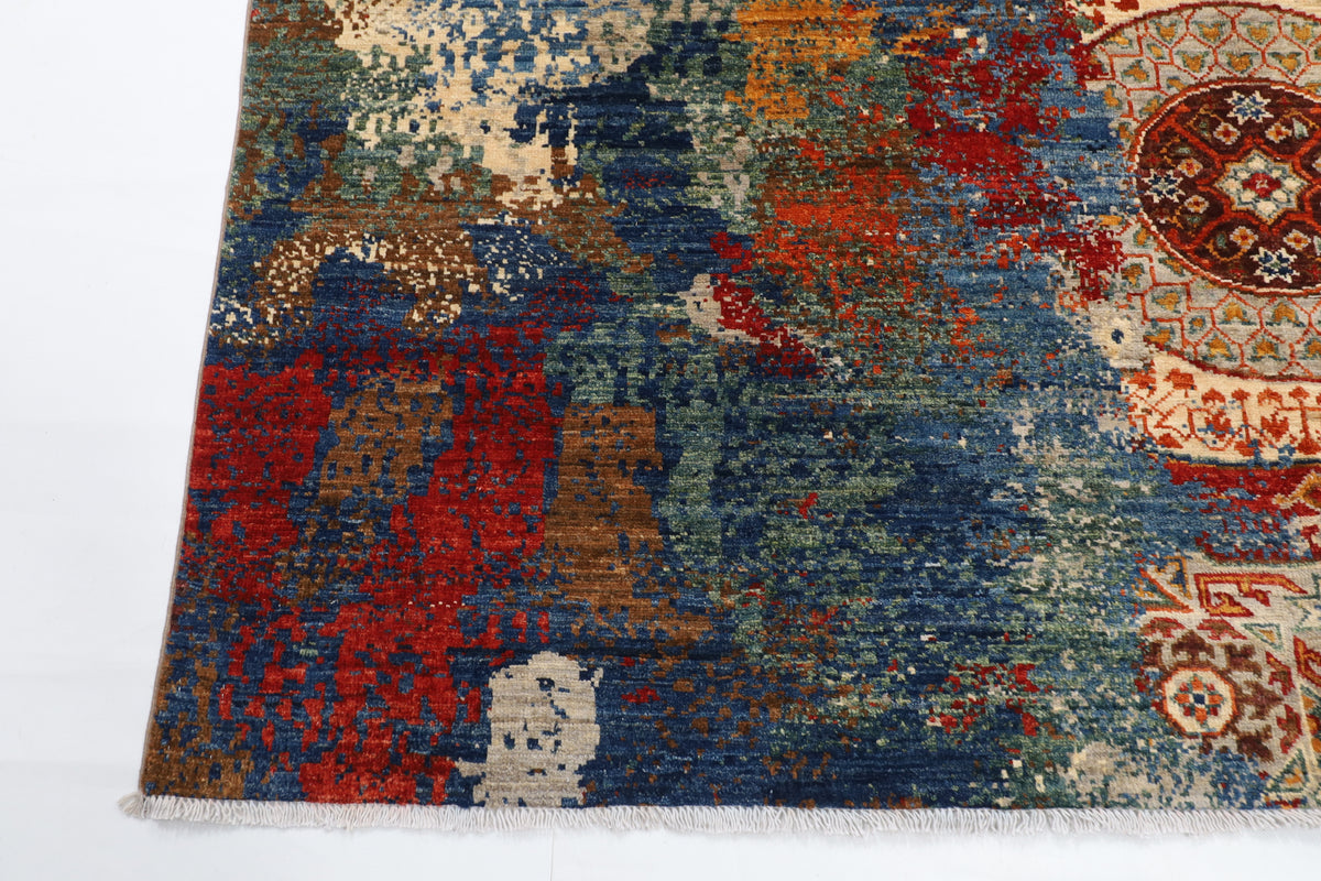 198 x 294 cm | Abstract Afghan Veg Dye Wool carpet