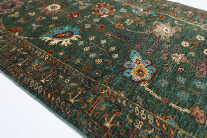 83 x 260 cm | Sultani Green Afghan Hand Knotted Runner