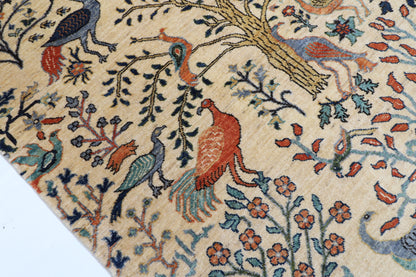153 x 198 cm | Birds Afghan Veg Dye Wool carpet