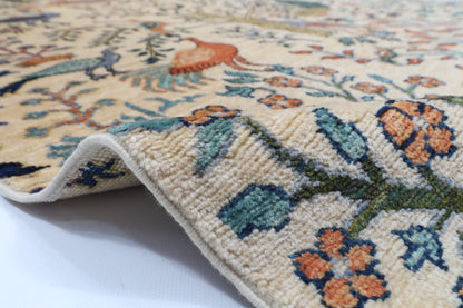 153 x 198 cm | Birds Afghan Veg Dye Wool carpet