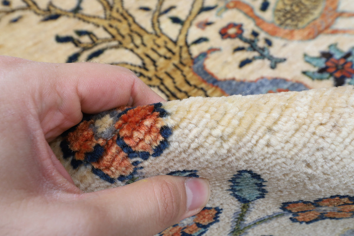 153 x 198 cm | Birds Afghan Veg Dye Wool carpet