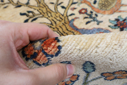 153 x 198 cm | Birds Afghan Veg Dye Wool carpet