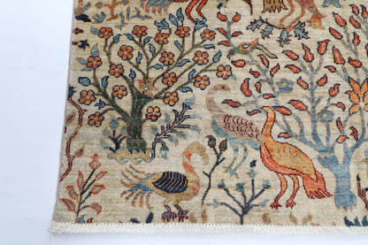 119 x 181 cm | Birds Afghan Veg Dye Wool carpet