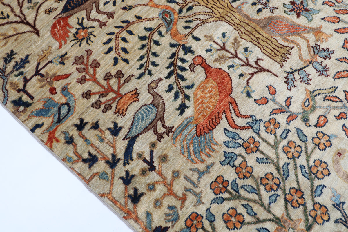 119 x 181 cm | Birds Afghan Veg Dye Wool carpet