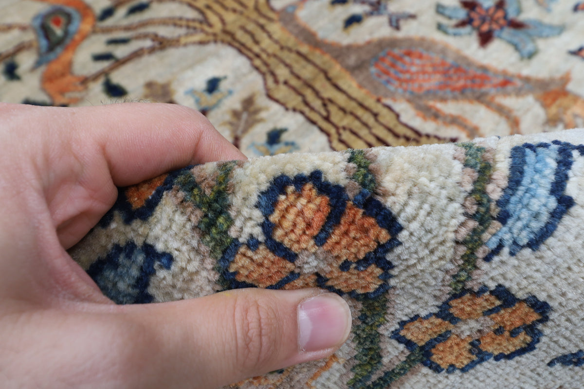 119 x 181 cm | Birds Afghan Veg Dye Wool carpet