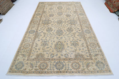 200 x 304 cm | Oriental Zeigler beige Afghan Tribal Hand Knotted Wool Carpet