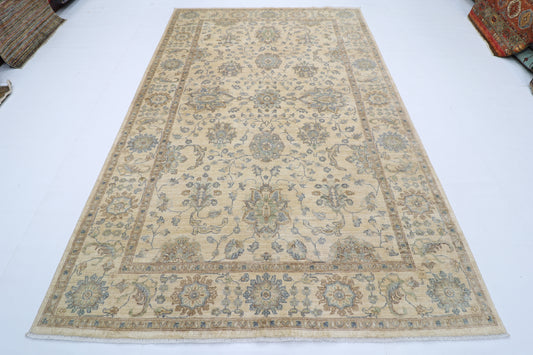200 x 304 cm | Oriental Zeigler beige Afghan Tribal Hand Knotted Wool Carpet