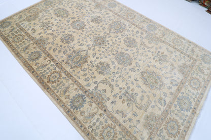200 x 304 cm | Oriental Zeigler beige Afghan Tribal Hand Knotted Wool Carpet