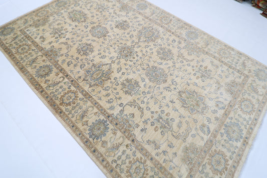 200 x 304 cm | Oriental Zeigler beige Afghan Tribal Hand Knotted Wool Carpet