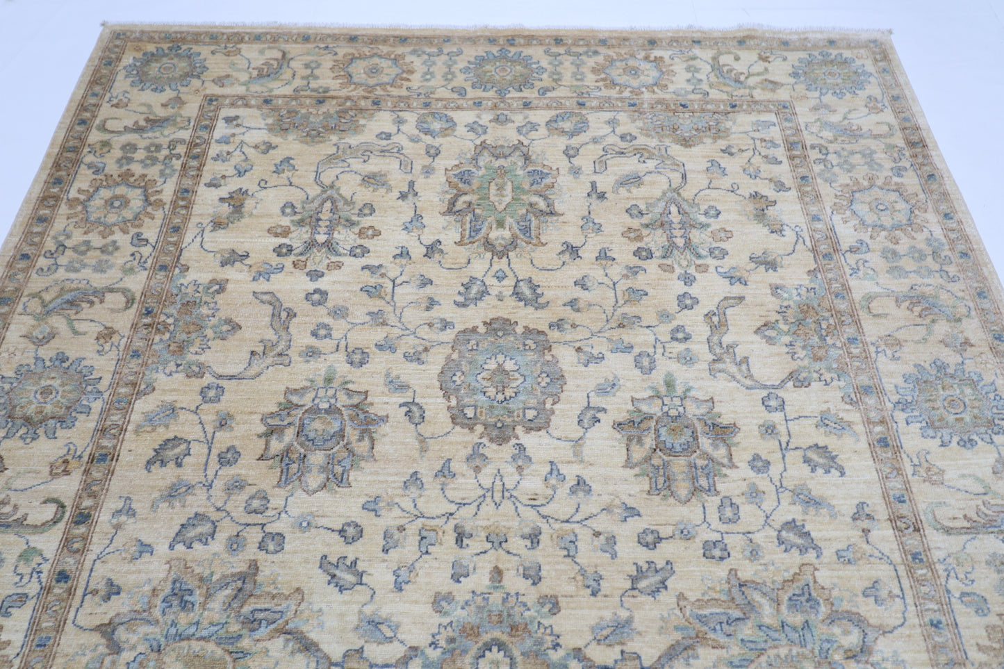 200 x 304 cm | Oriental Zeigler beige Afghan Tribal Hand Knotted Wool Carpet