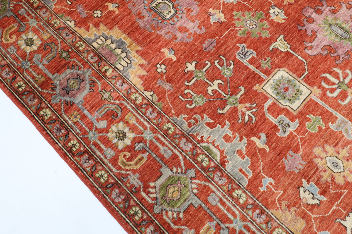 185 x 275 cm | 6'1 x 9 Ft Orange Afghan Carpet