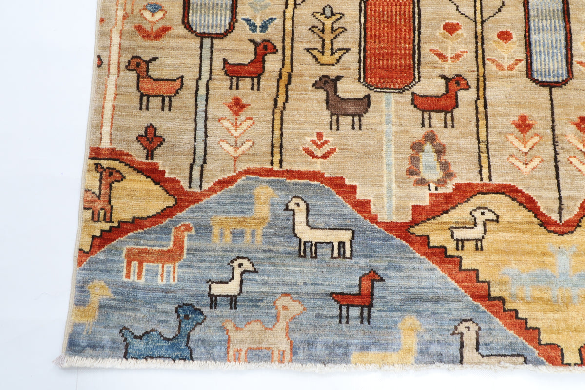 134 x 193 cm | 4'5 x 6'4 Ft Landscape Afghan Carpet