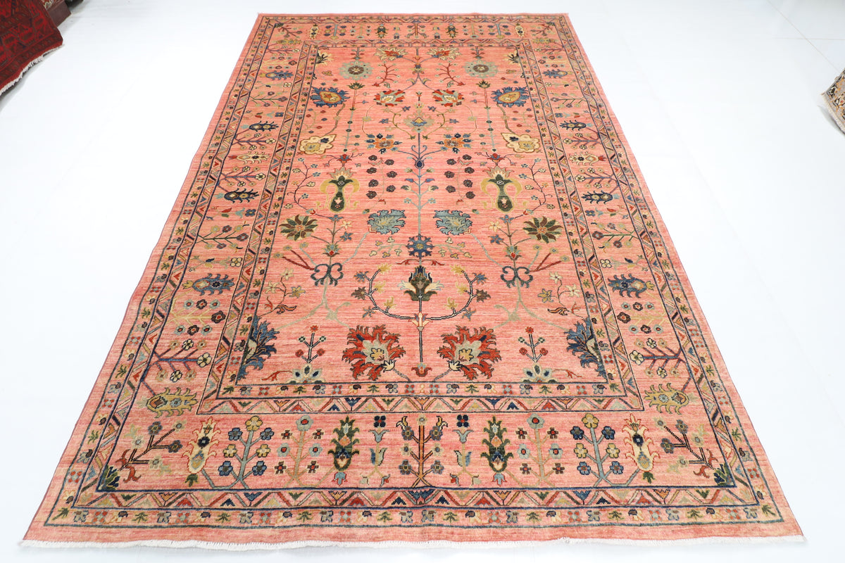 200 x 299 cm | 6'7 x 9'10 Ft Sultani Pink Afghan Carpet