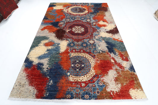 198 x 290 cm | 6'6 x 9'7 Ft Abstract Afghan Carpet