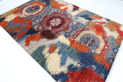 198 x 290 cm | 6'6 x 9'7 Ft Abstract Afghan Carpet