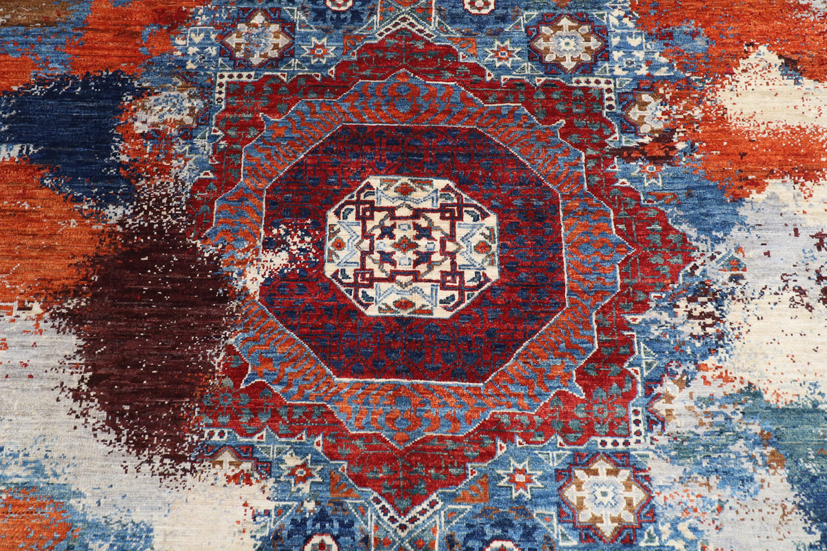 198 x 290 cm | 6'6 x 9'7 Ft Abstract Afghan Carpet