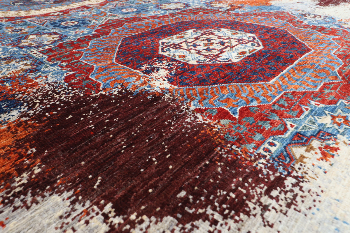 198 x 290 cm | 6'6 x 9'7 Ft Abstract Afghan Carpet