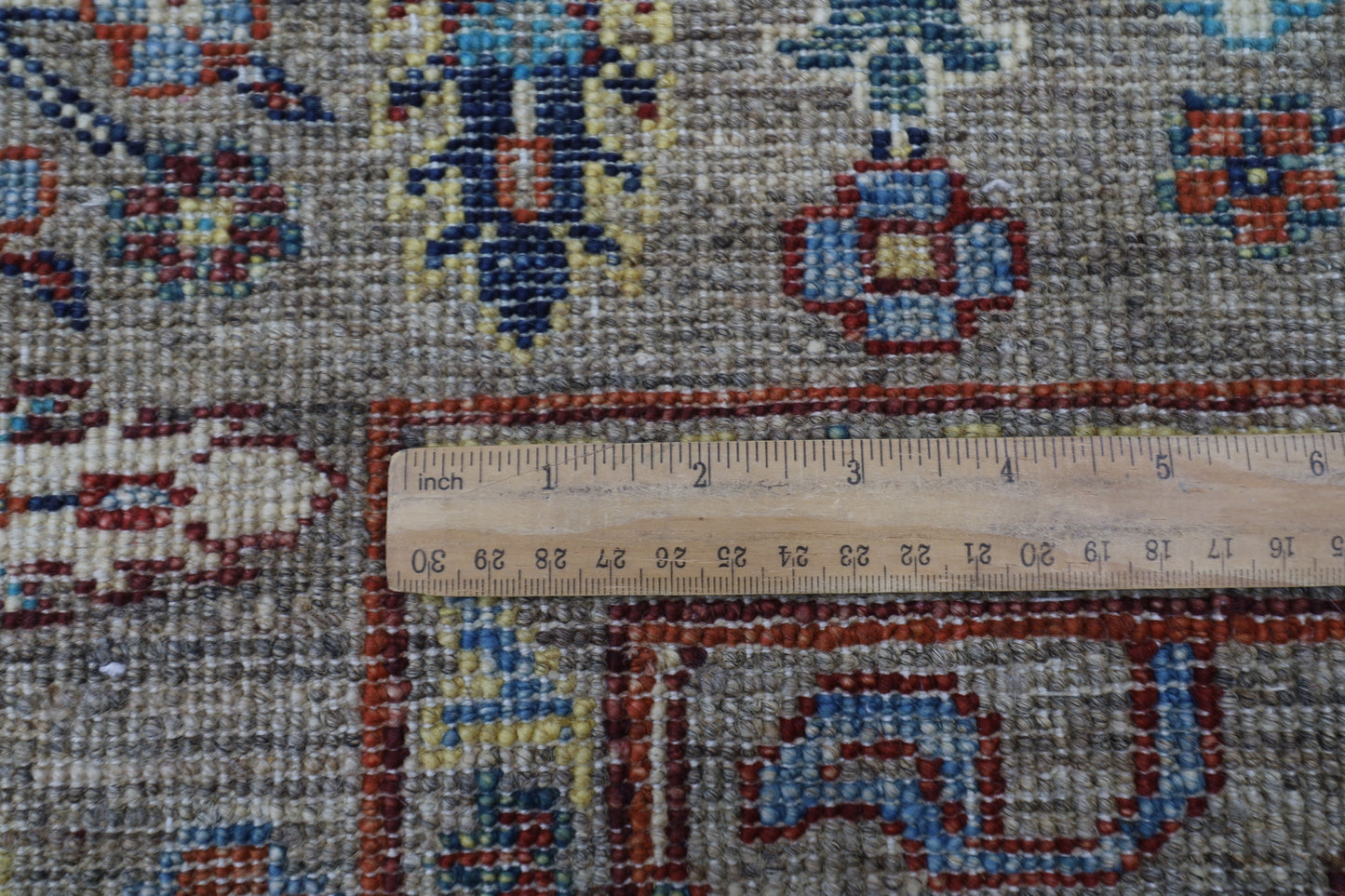 184 x 271 cm | Oriental Floral Gray Afghan Tribal Hand Knotted Wool Carpet