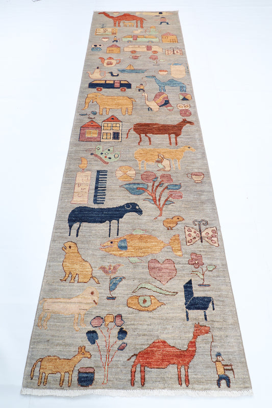 84 x 312 cm | 2'9 x 10'3 Ft Art Afghan Carpet