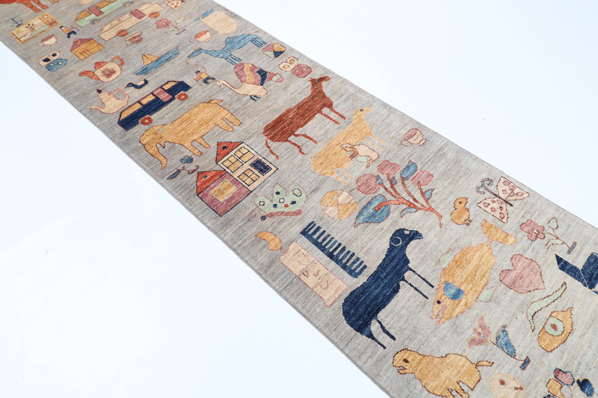 84 x 312 cm | 2'9 x 10'3 Ft Art Afghan Carpet