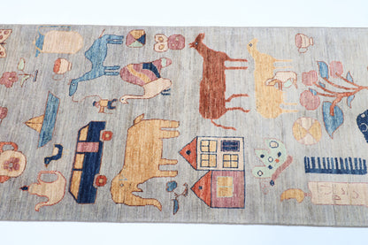 84 x 312 cm | 2'9 x 10'3 Ft Art Afghan Carpet