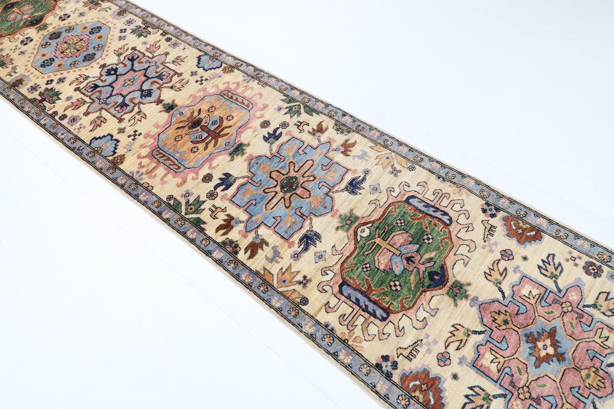 83 x 419 cm | 2'9 x 13'9 Ft Beige Afghan Carpet