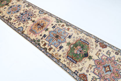 83 x 419 cm | 2'9 x 13'9 Ft Beige Afghan Carpet