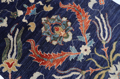 82 x 296 cm | 2'9 x 9'9 Ft Navy Blue Afghan Carpet