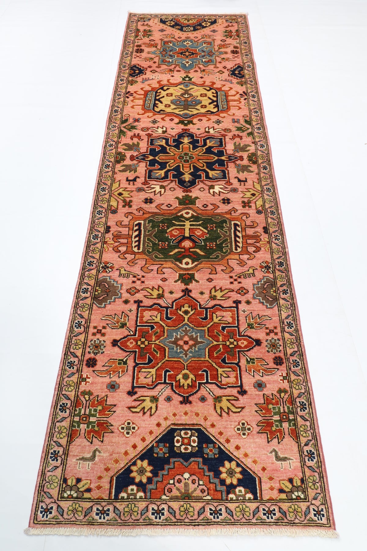 85 x 301 cm | 2'10 x 9'11 Ft Pink Afghan Carpet