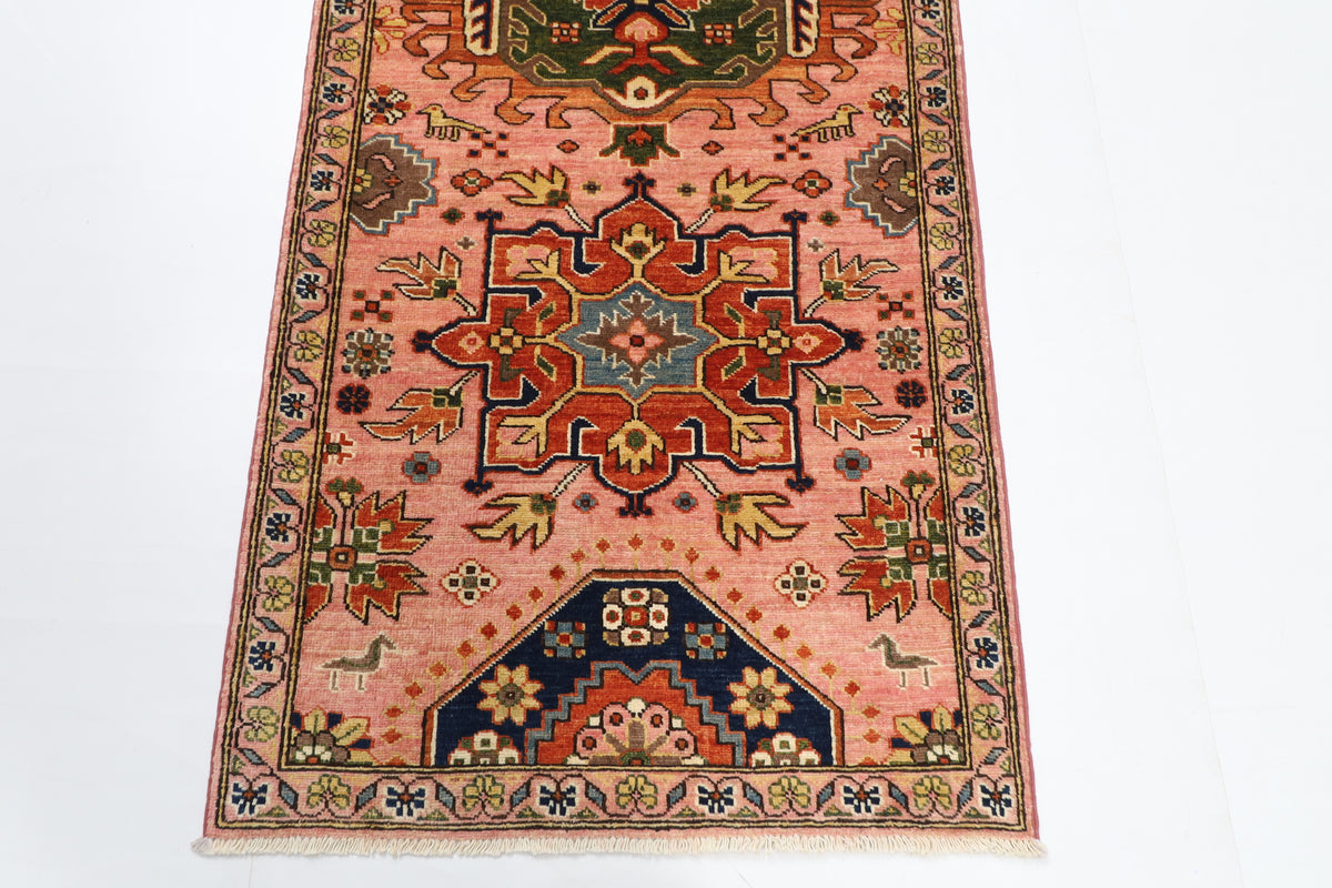 85 x 301 cm | 2'10 x 9'11 Ft Pink Afghan Carpet