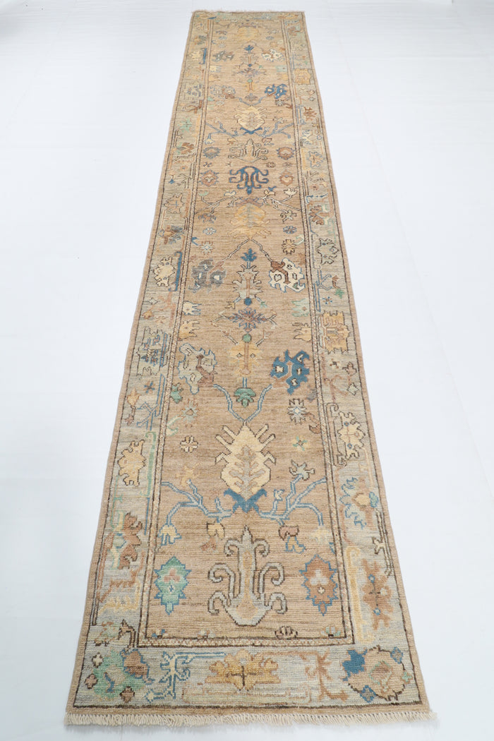 81 x 395 cm | 2'8 x 13 Ft Oushak Afghan Carpet