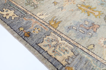 85 x 285 cm | Hand Knotted Runner Gray Oushak Afghan Carpet