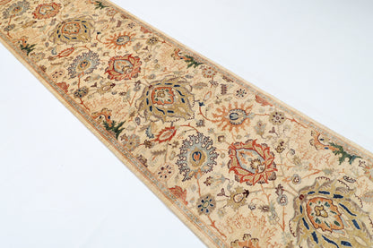 96 x 397 cm | Hand Knotted Runner Floral Afghan Carpet