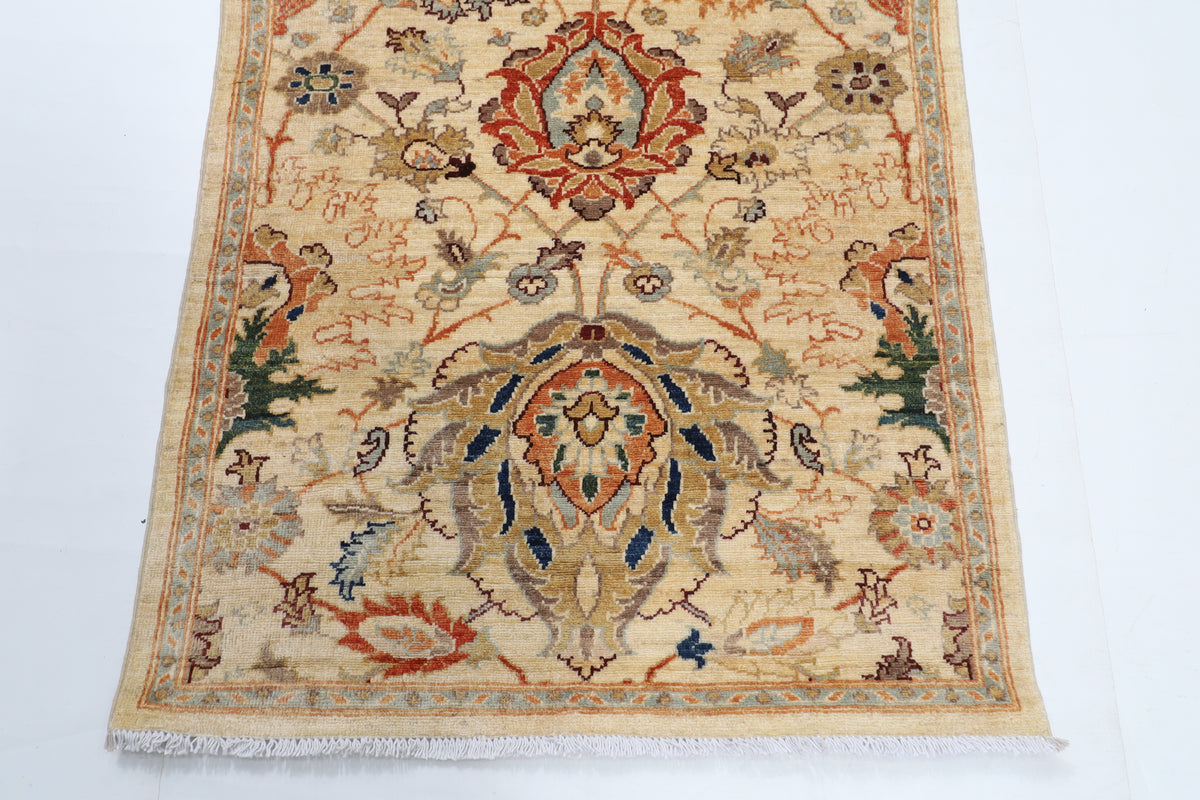 96 x 397 cm | Hand Knotted Runner Floral Afghan Carpet