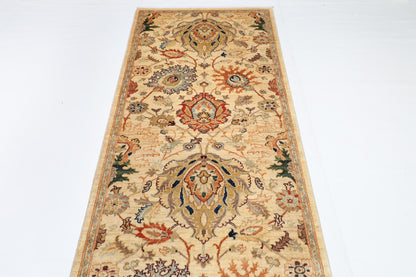 96 x 397 cm | Hand Knotted Runner Floral Afghan Carpet