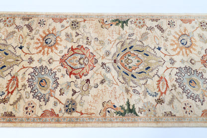 96 x 397 cm | Hand Knotted Runner Floral Afghan Carpet