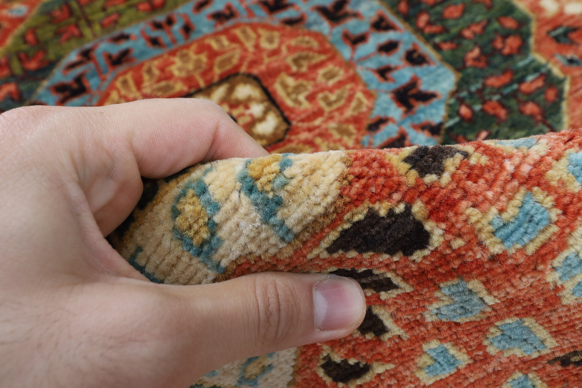 82 x 356 cm | Hand Knotted Runner Mamluk Orange Afghan Carpet