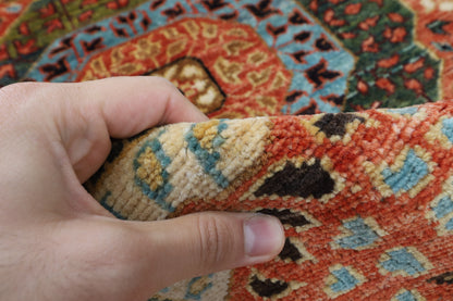 82 x 356 cm | Hand Knotted Runner Mamluk Orange Afghan Carpet