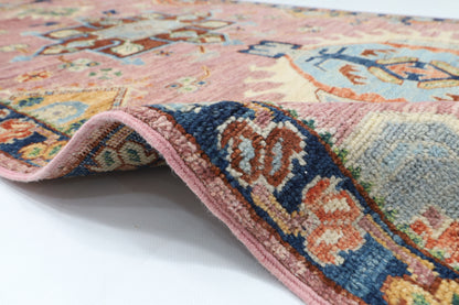86 x 306 cm | Hand Knotted Runner Pink Waziri Afghan Carpet