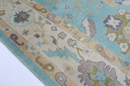 208 x 303 cm | Oriental Floral Oushak Afghan Tribal Hand Knotted Wool Carpet