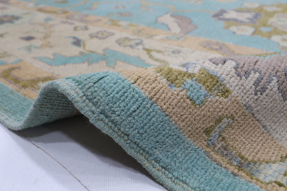208 x 303 cm | Oriental Floral Oushak Afghan Tribal Hand Knotted Wool Carpet
