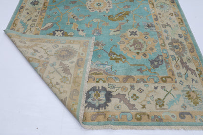 208 x 303 cm | Oriental Floral Oushak Afghan Tribal Hand Knotted Wool Carpet